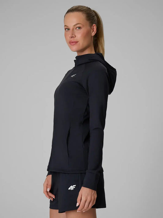 Женский батник на молнии для фитнеса 4F F0946 4FWAW26TFSWF0946 deep black