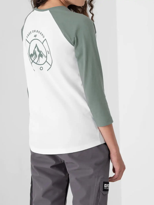 Женский лонгслив casual 4F F579 4FWAW25TLONF579 light green