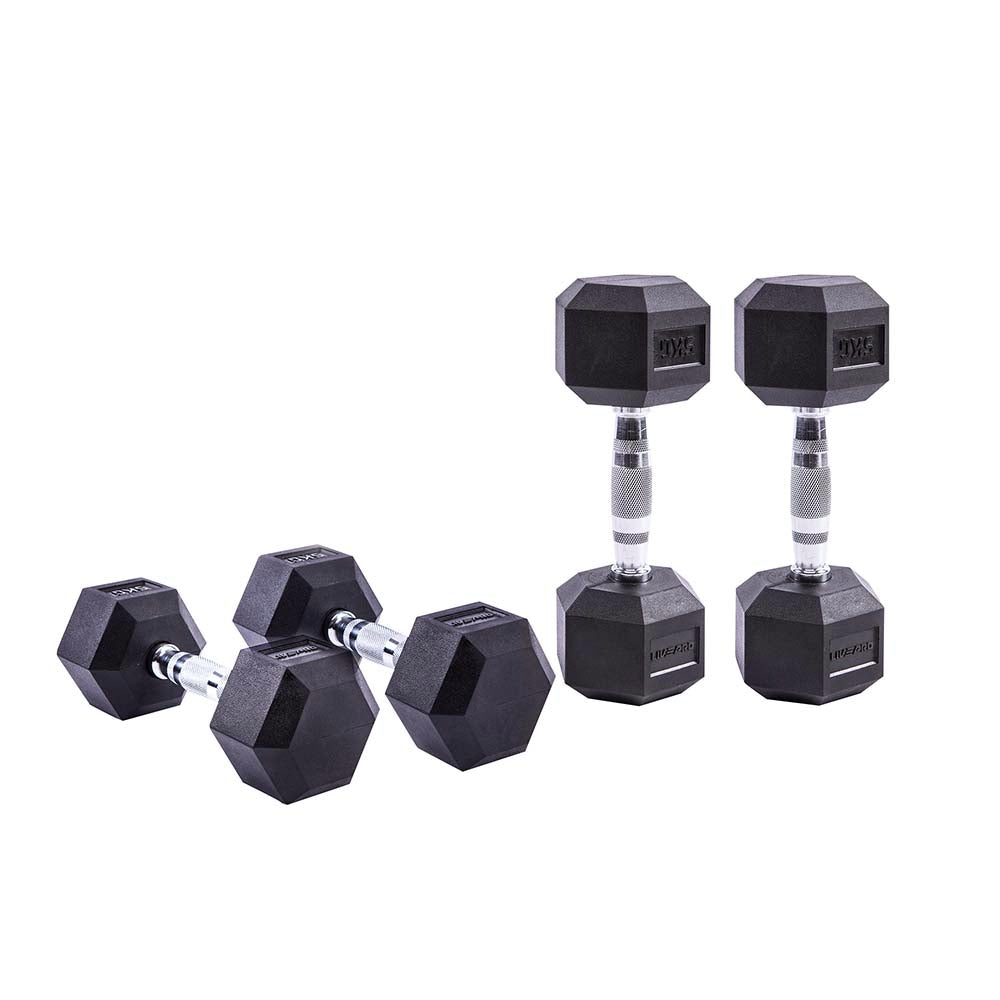 Гантели шестигранные (пара) Rubber Hex Dumbbells LP8005
