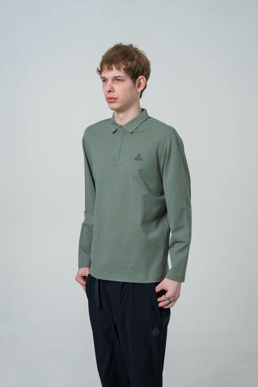 Мужская рубашка-поло с длинным рукавом Peak FW6253241 army green