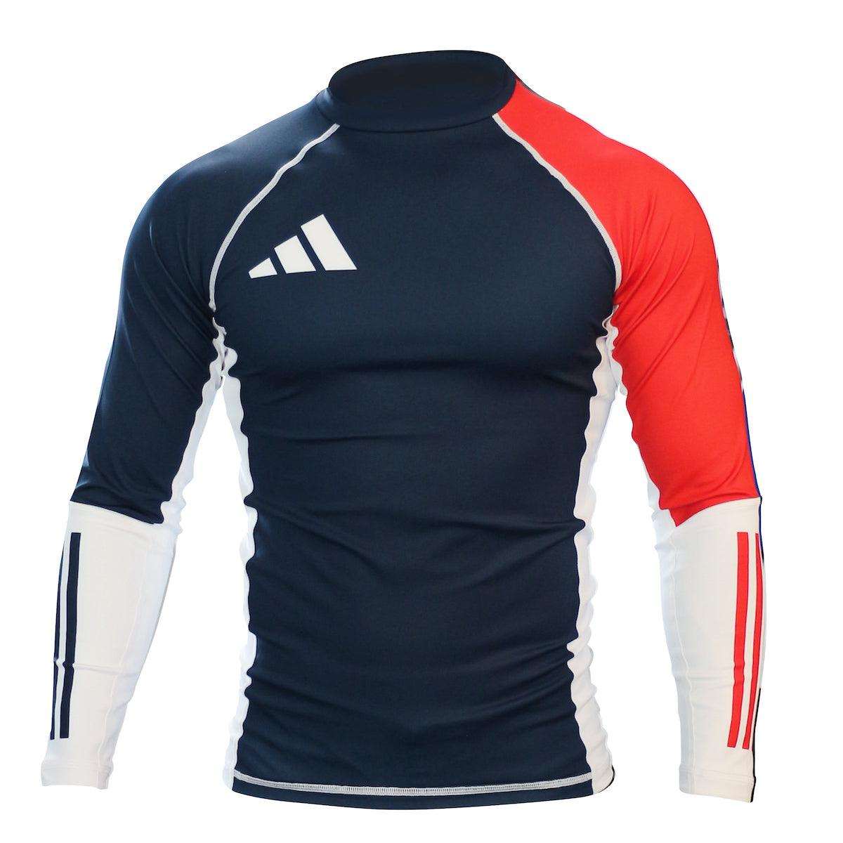 Мужской рашгард для джиу-джитсу Adidas Rash guard long sleeve ADICSR02 Blue/white/ red