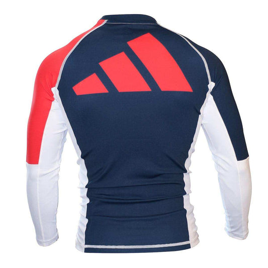 Мужской рашгард для джиу-джитсу Adidas Rash guard long sleeve ADICSR02 Blue/white/ red