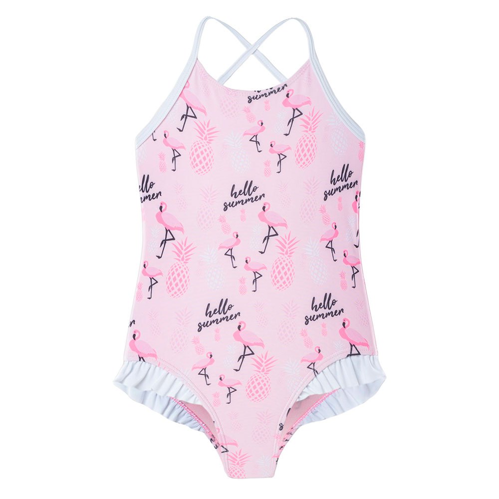 Costum de baie pentru copii aquawave aruba baby pink flamingo print