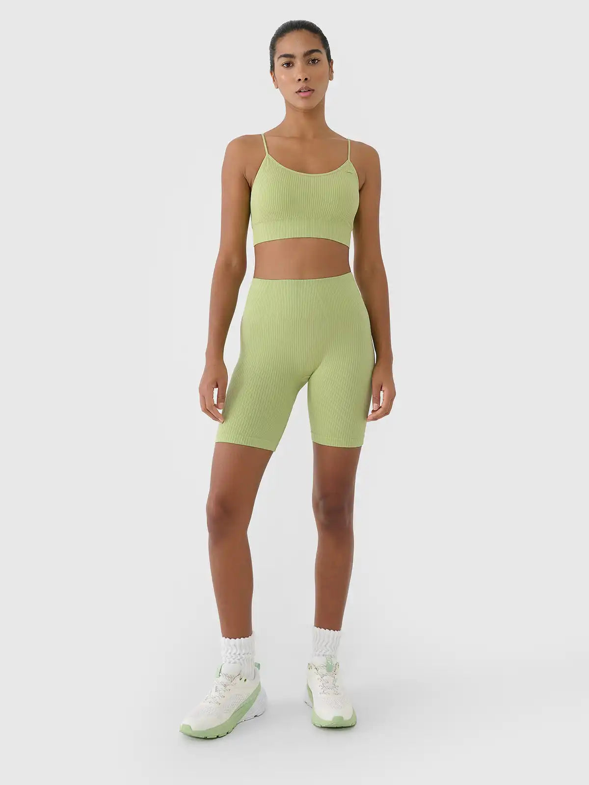 Legginși de yoga pentru femei 4F F014 4FWSS25TFSTF014 Light green