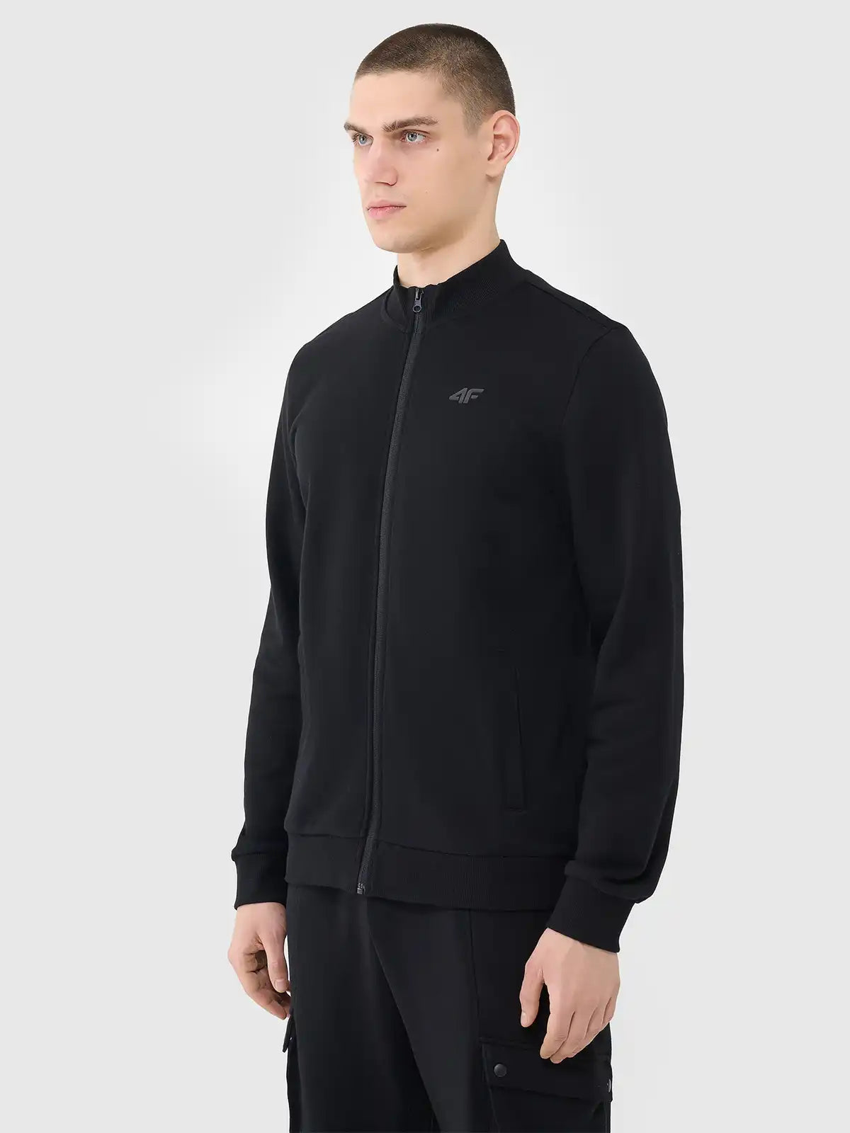 Hanorac cu fermoar pentru bărbați 4F M1463 4FWMM00TSWSM1463 deep black