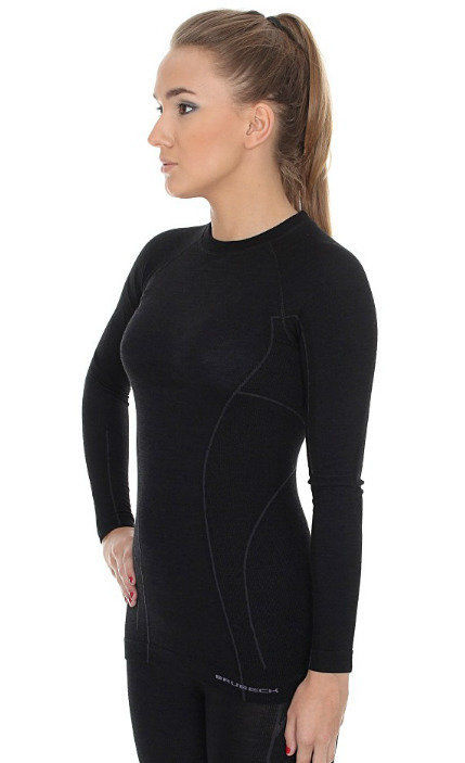 Longsleeve termo Brubeck LS12810 Women's long sleeve top ACTIVE WOOL black