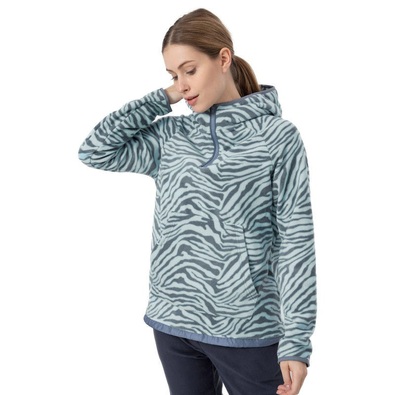 Hanorac din fleece 4F FLEECE PLD010 DENIM ALLOVER