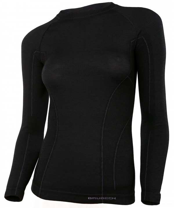 Longsleeve termo Brubeck LS12810 Women's long sleeve top ACTIVE WOOL black