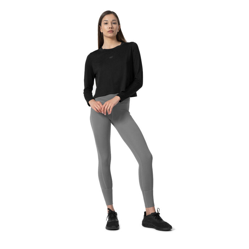 Legginși pentru alergare 4F TIGHTS FNK F051 4FSS23TFTIF051 MIDDLE GREY
