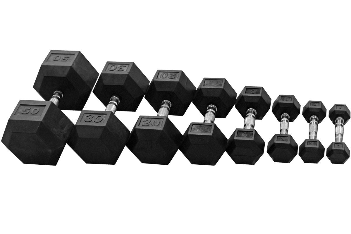 Гантели rubber hex