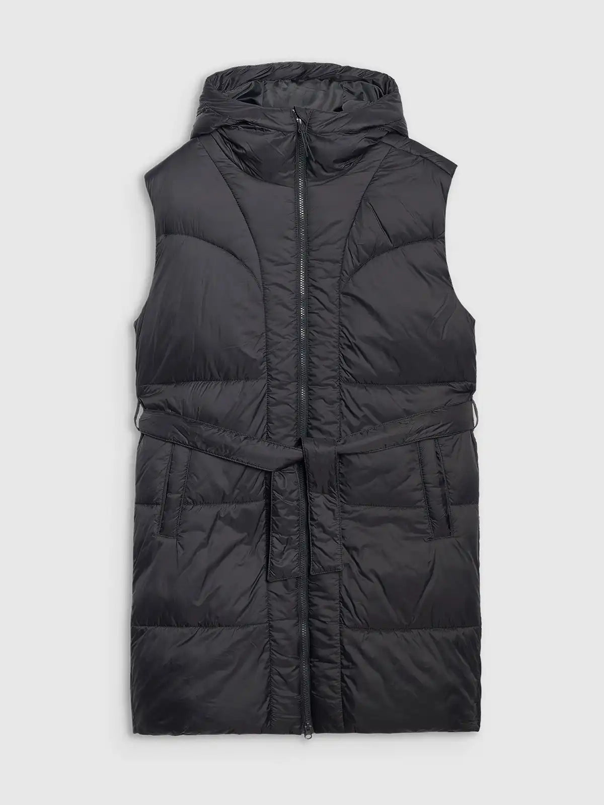 Vestă lungă din puf pentru femei 4F F221 4FWAW25TVJAF221 deep black