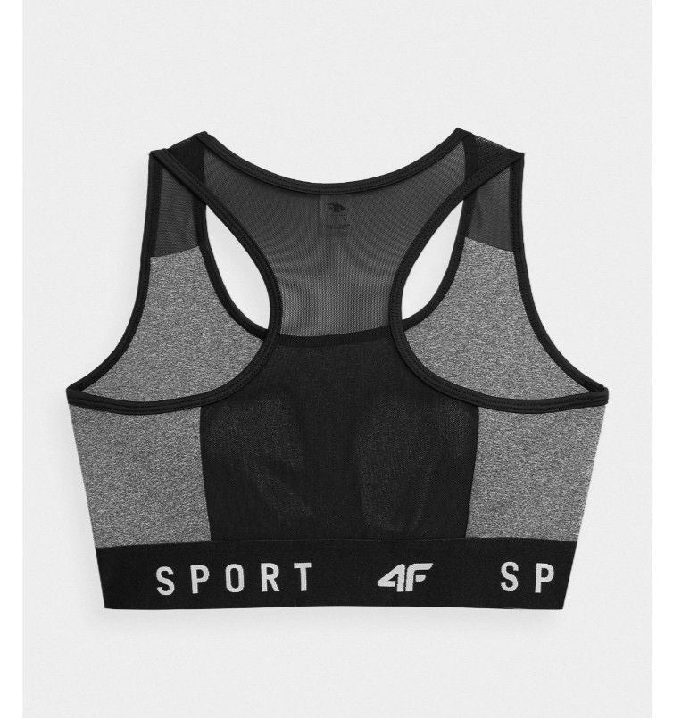 Top pentru antrenamente 4F SPORT BRA F051 4FSS23USBAF051 MIDDLE GREY MELANGE