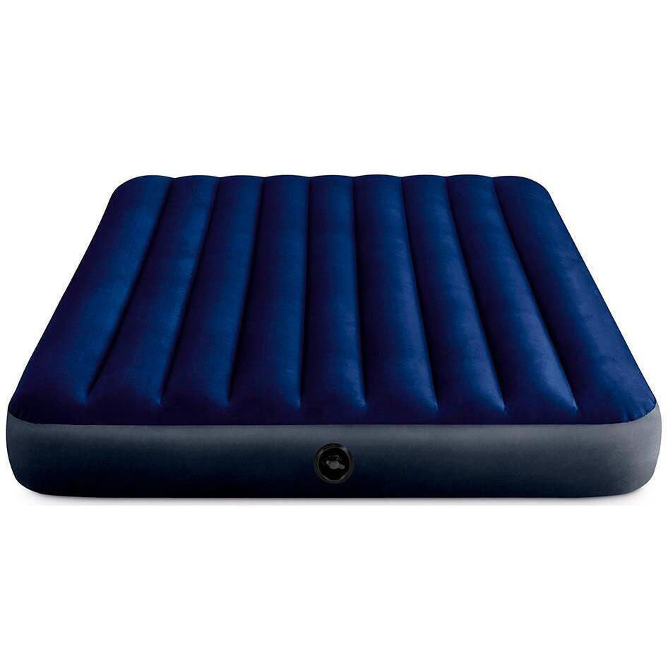 Надувной матрас + комплект подушек и насоса intex 64765 velur queen classic 152x203x25cm