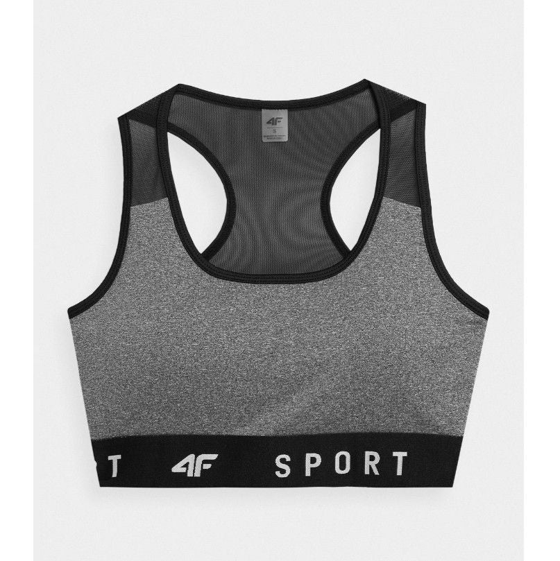 Top pentru antrenamente 4F SPORT BRA F051 4FSS23USBAF051 MIDDLE GREY MELANGE