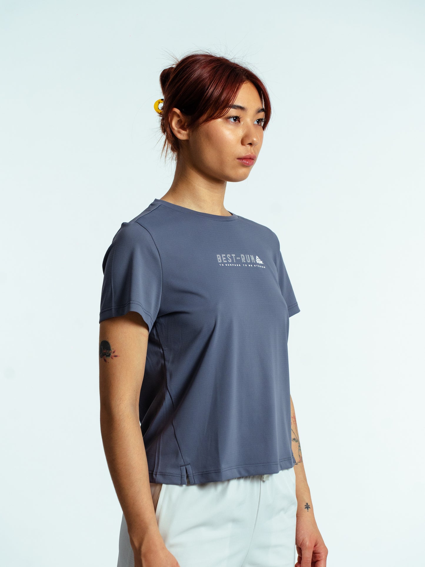 Женская футболка для бега Peak FW6252052 grey purple