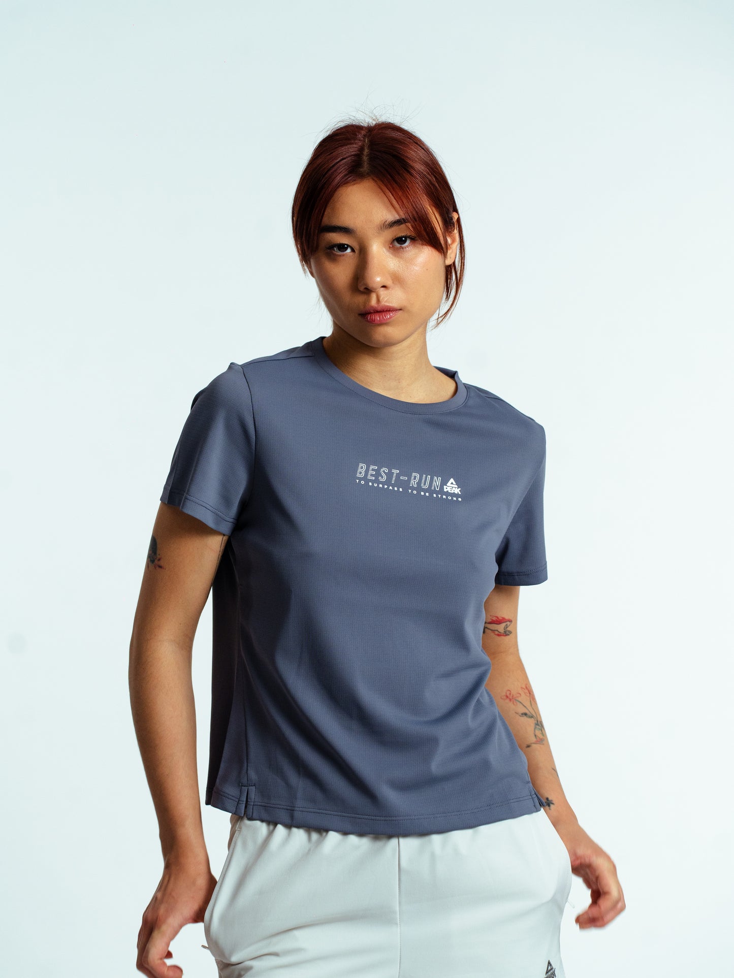 Женская футболка для бега Peak FW6252052 grey purple