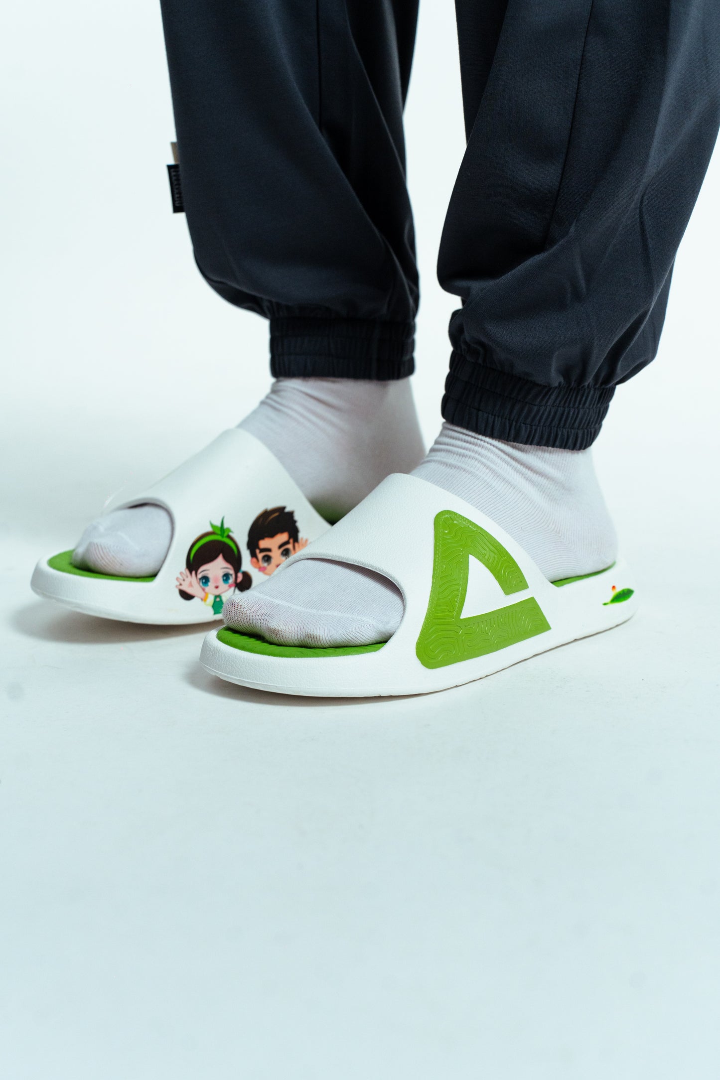 Șlapi pentru bărbați Peak ET43227L white/grass green