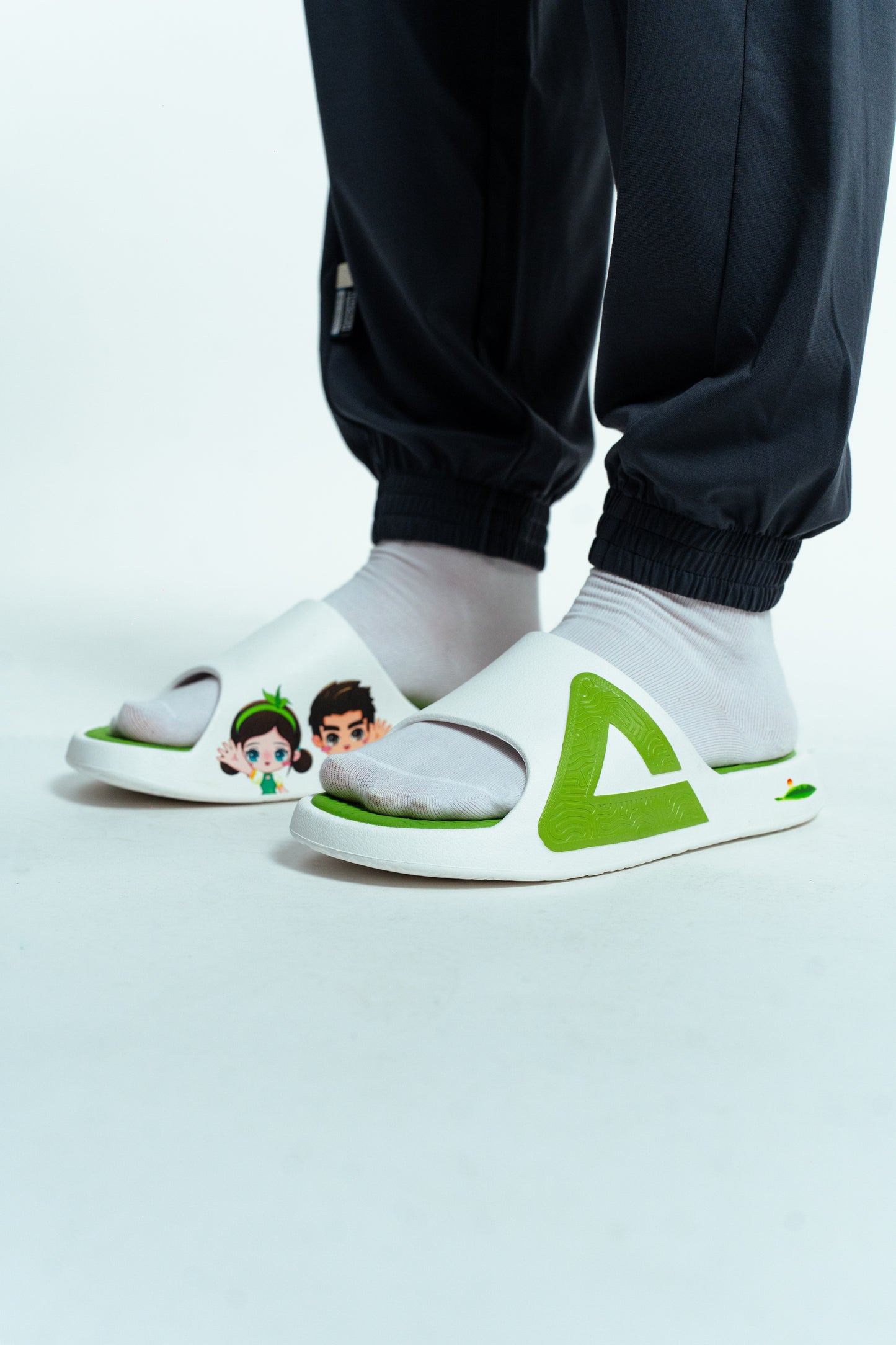 Șlapi pentru bărbați Peak ET43227L white/grass green