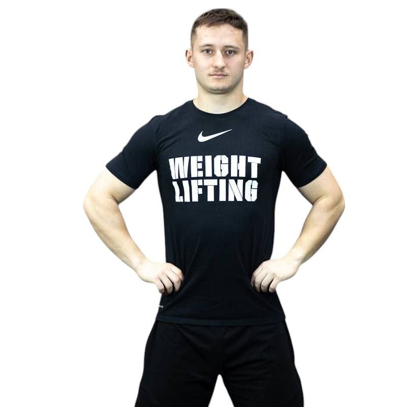 Мужская футболка casual Nike Weightlifting WM Tee APS325 - 010 black/white