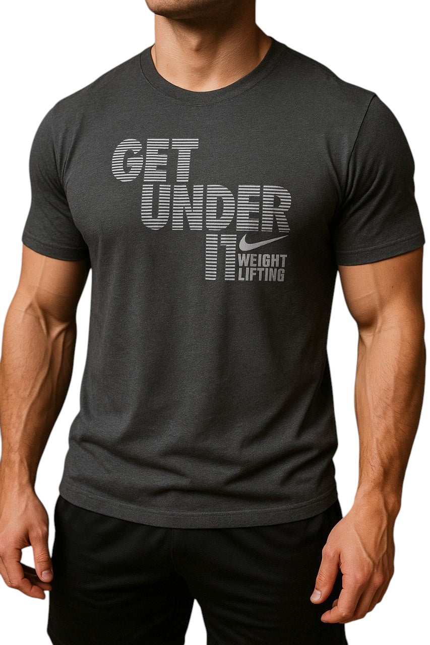 Мужская футболка casual Nike Under It Fade Weightlifting Tee APS304 - 010 black-white