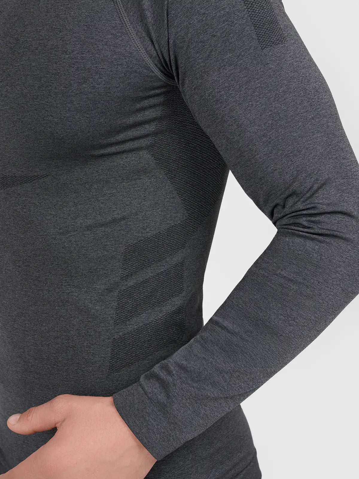 Longsleeve termo pentru bărbați 4F M311 4FWAW26USEAM311 black melange