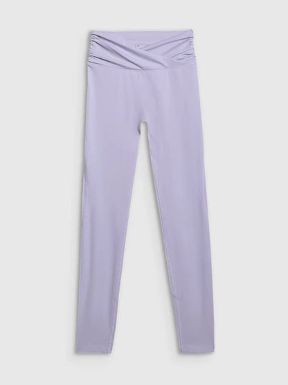 Legginși de antrenament pentru femei 4F F369 4FWAW25TFTIF369 light blue
