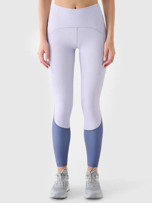 Legginși de antrenament pentru femei 4F F364 4FWAW25TFTIF364 light blue