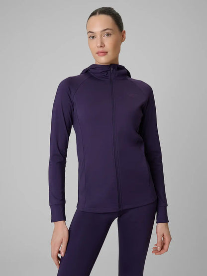 Женский батник на молнии для фитнеса 4F F656 4FWSS26TFSWF656 dark violet