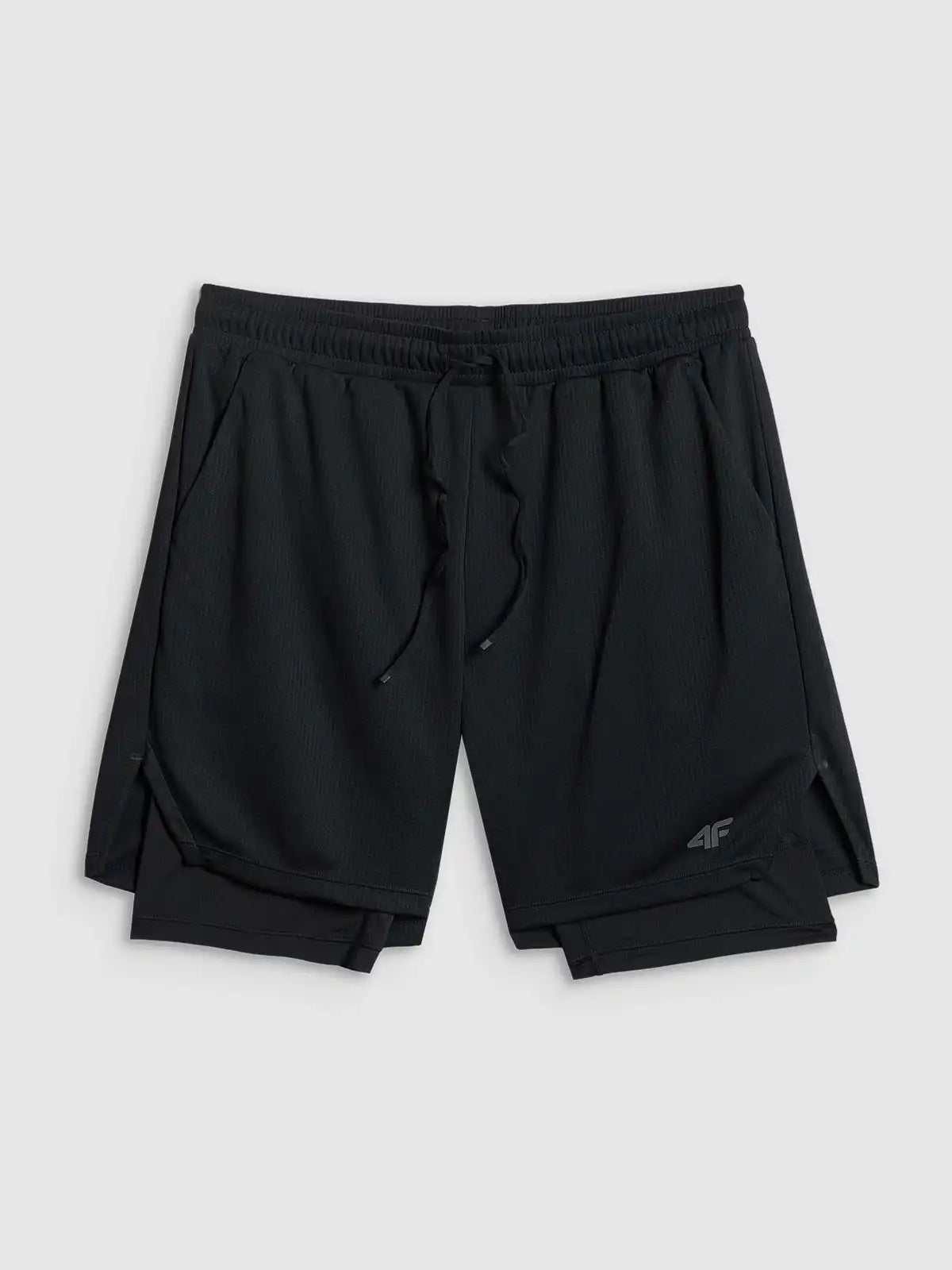 Pantaloni scurți de antrenament pentru bărbați  4F M1259 FNK 2in1 4FWSS26TFSHM1259 deep black