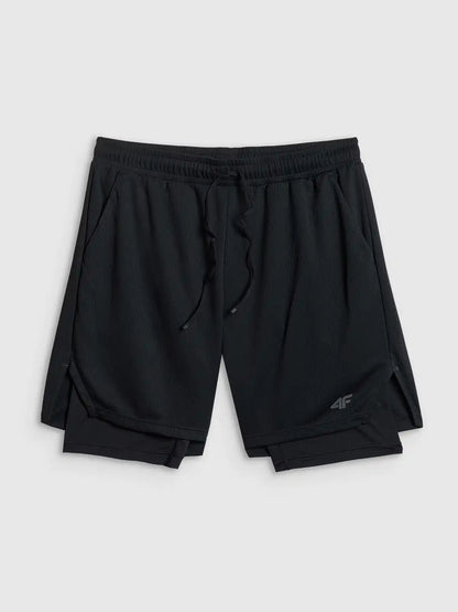 Pantaloni scurți de antrenament pentru bărbați  4F M1259 FNK 2in1 4FWSS26TFSHM1259 deep black