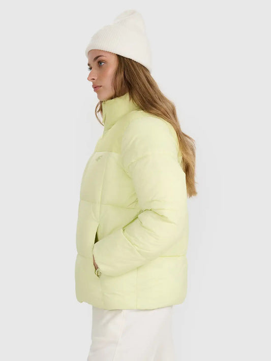 Jachetă de puf pentru femei 4F F581 4FWAW25TDJAF581 light green