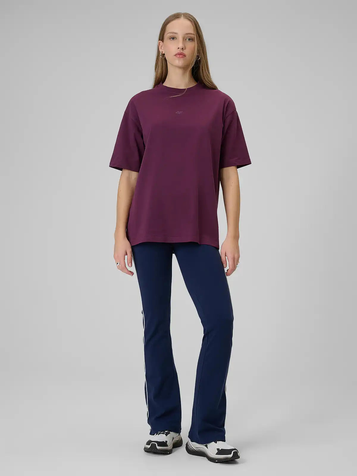 Женская футболка casual  4F F2744 4FWSS26TTSHF2744 burgundy
