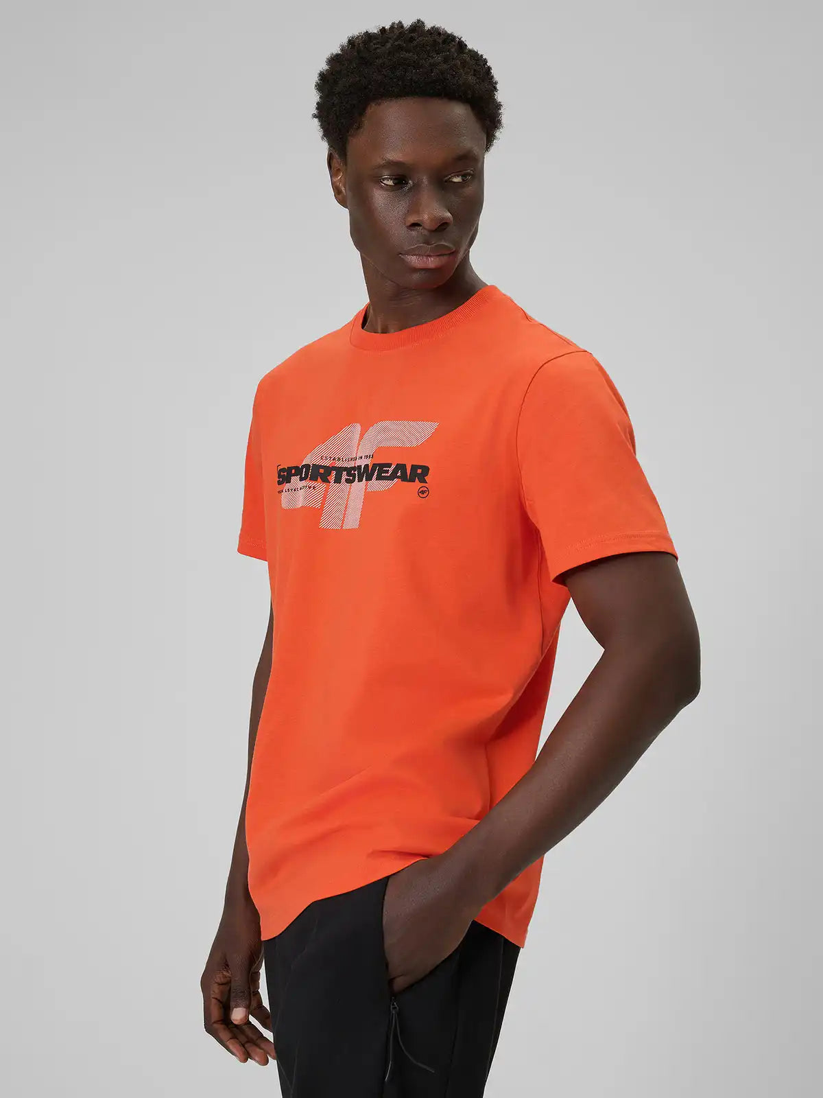 Tricou pentru bărbați casual 4F M2666 4FWSS26TTSHM2666 orange