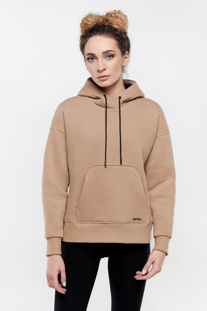 Женский батник AimoSport bumbac/fleece HF010 beige