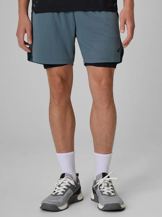 Pantaloni scurți de fitness pentru bărbați 4F M1738 4FWAW26TFSHM1738 green