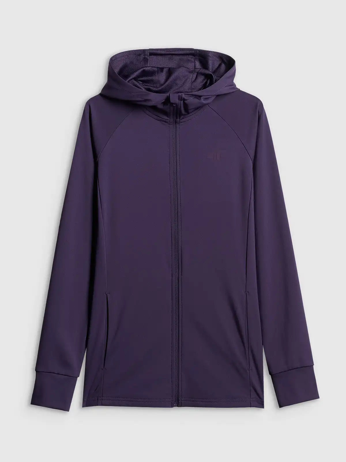 Женский батник на молнии для фитнеса 4F F656 4FWSS26TFSWF656 dark violet
