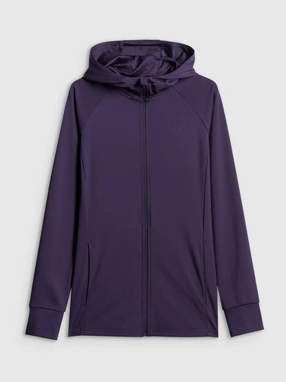 Женский батник на молнии для фитнеса 4F F656 4FWSS26TFSWF656 dark violet