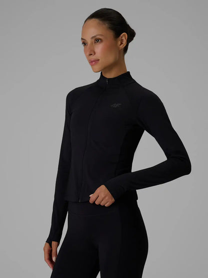 Женский лонгслив на молнии для фитнеса 4F F0917 4FWAW26TFSWF0917 deep black