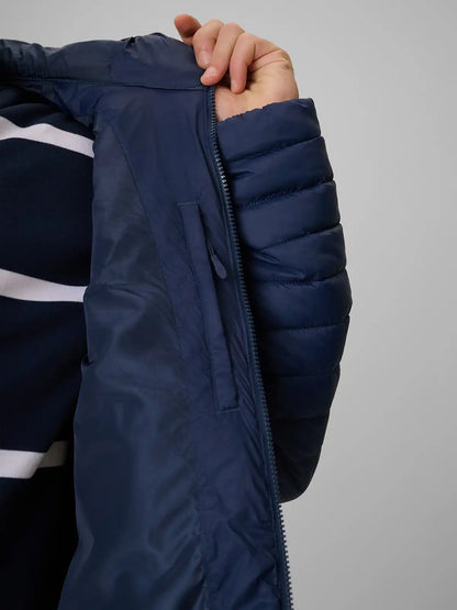 Jachetă de puf pentru bărbați cu glugă 4F M0935 4FWAW26TDJAM0935 navy