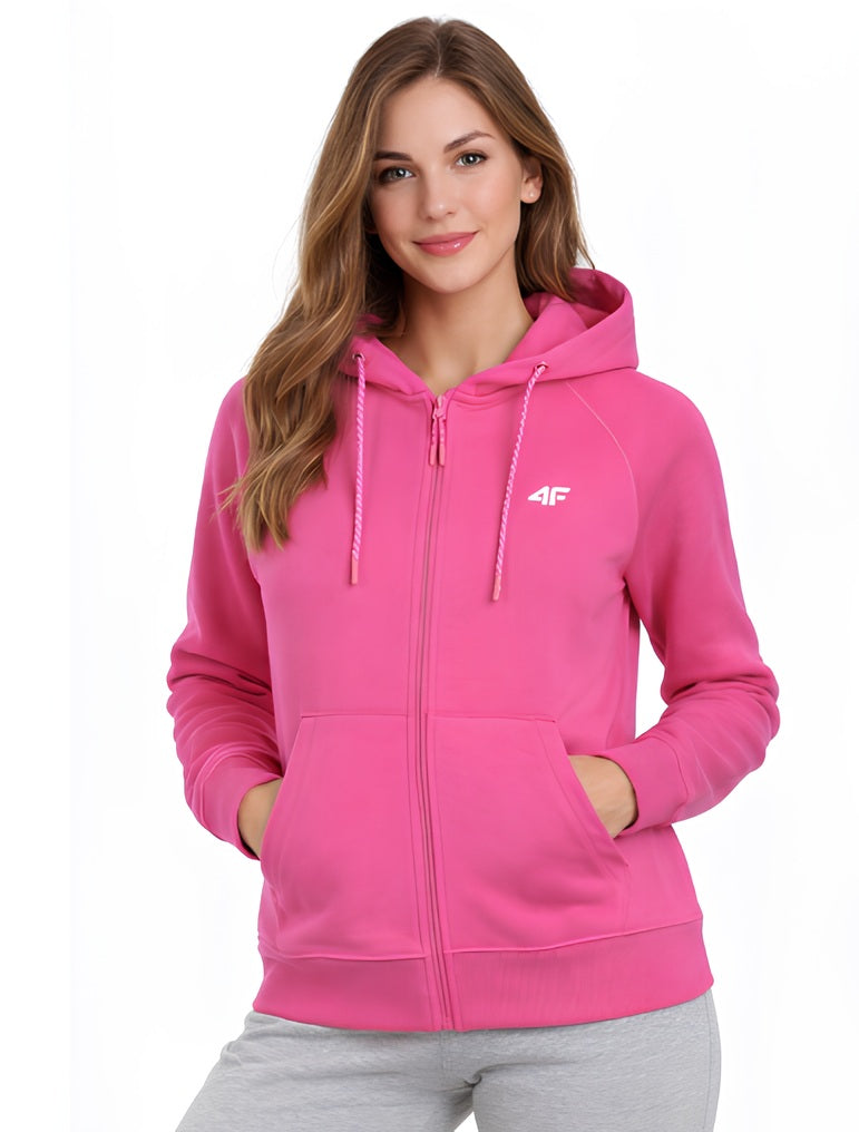 Hanorac cu fermoar pentru femei 4F F2205 4FWSS26TSWSF2205 pink