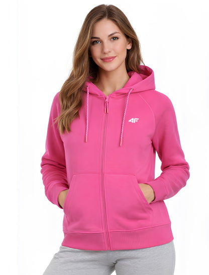 Hanorac cu fermoar pentru femei 4F F2205 4FWSS26TSWSF2205 pink