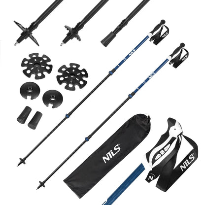 Bețe pentru mersul nordic Abisal Blue Alu Nordic Walking Poles Nils TK8601