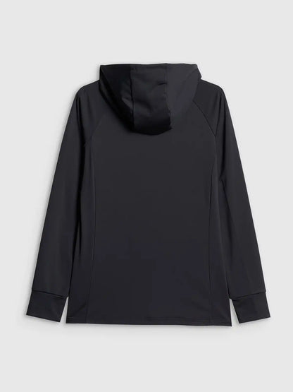 Женский батник на молнии для фитнеса 4F F656 4FWSS26TFSWF656 deep black