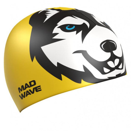 Căciulă pentru înot MadWave  M0557 10 0 06W Silicone cap HUSKY, yellow