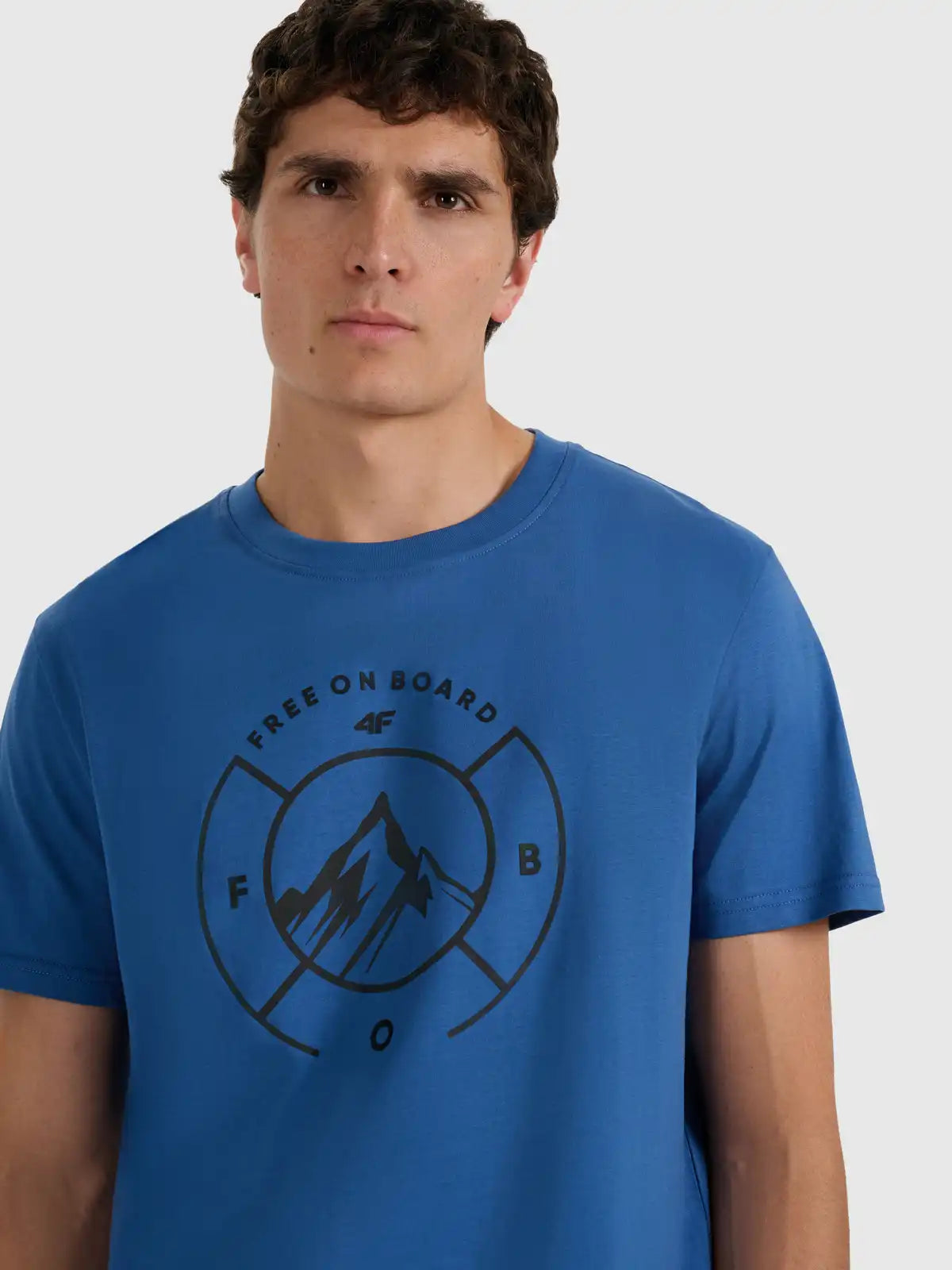 Tricou pentru bărbați casual 4F M3138 4FWAW25TTSHM3138 light blue