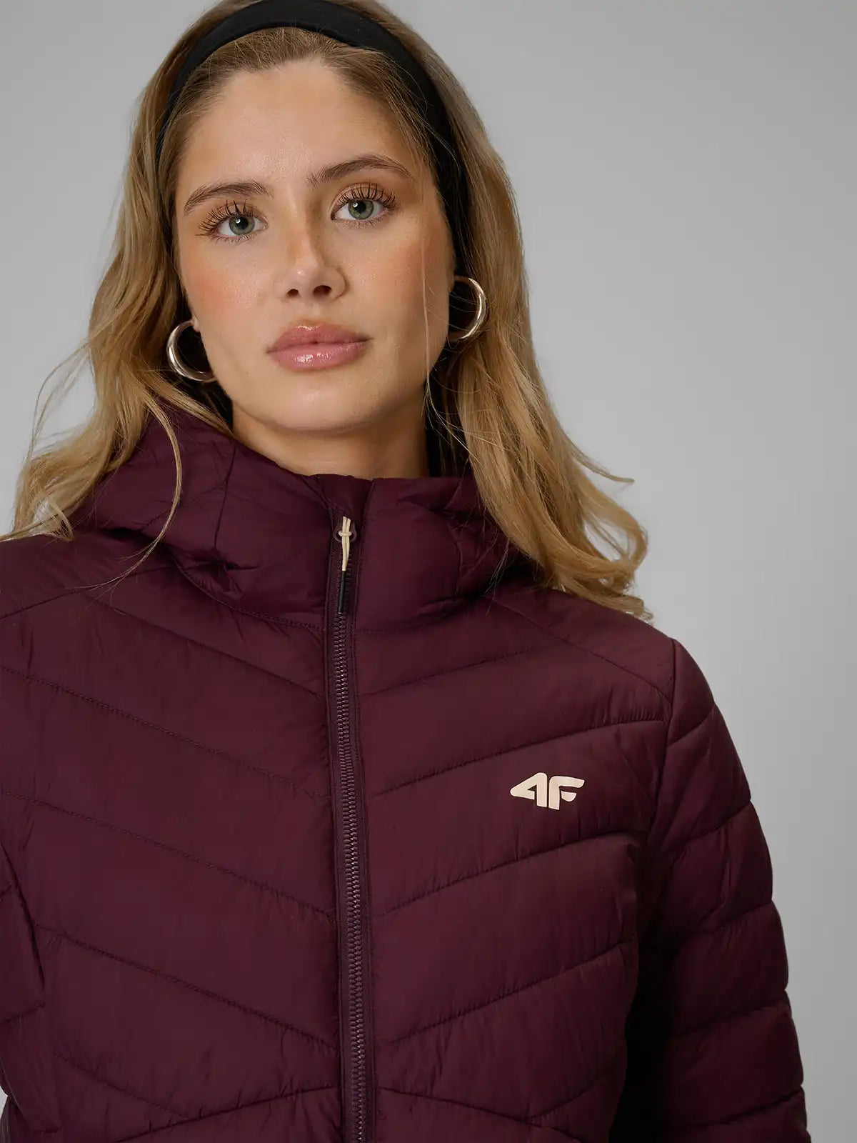 Jachetă de puf pentru femei 4F F0924 4FWAW26TDJAF0924 burgundy