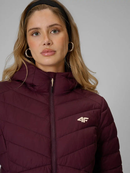 Jachetă de puf pentru femei 4F F0924 4FWAW26TDJAF0924 burgundy