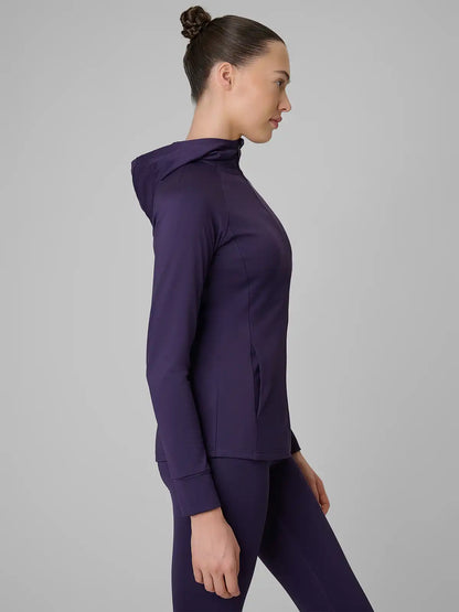 Женский батник на молнии для фитнеса 4F F656 4FWSS26TFSWF656 dark violet