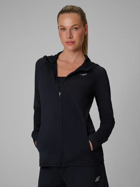 Женский батник на молнии для фитнеса 4F  F0946 4FWAW26TFSWF0946 deep black