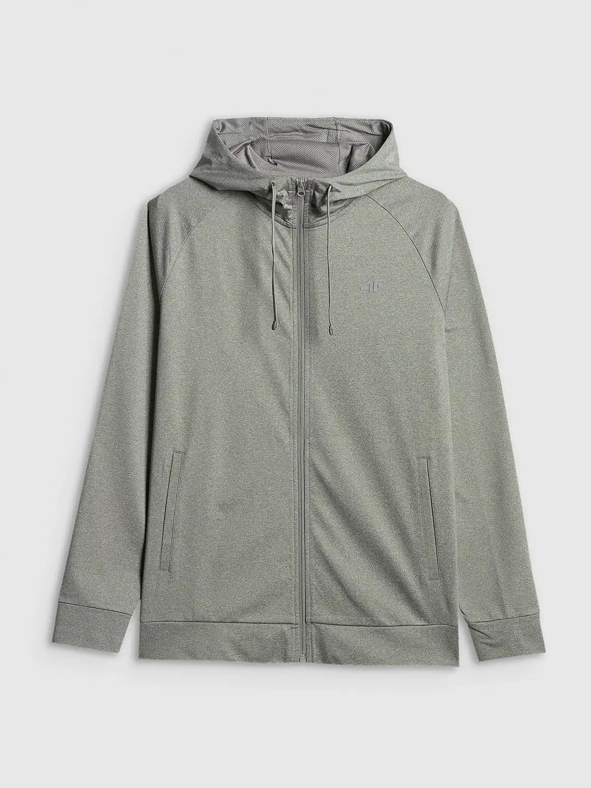 Мужской батник на молнии для фитнеса 4F M631 4FWSS26TFSWM631 grey melange